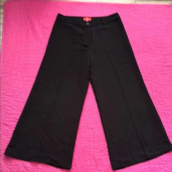 Oscar de la Renta Chic Black Wide-Leg Pants, US8 - Picture 1 of 7